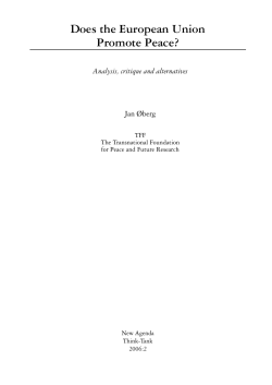 Does the European Union Promote Peace?