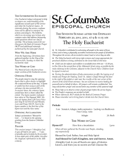 Interpreted Eucharist materials - St. Columba`s Episcopal Church