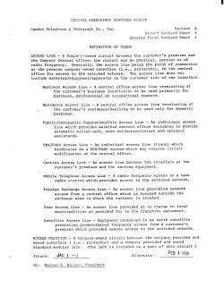 GEl\=2AL SUBSCRIBER SERVICES `TARIFF Camden Telephone