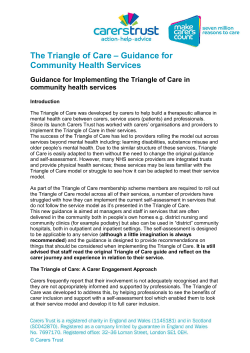 The Triangle of Care &ndash; Guidance for Community Health Services