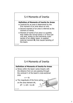 5.4 Moments of Inertia 5.4 Moments of Inertia