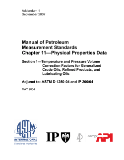 Manual of Petroleum Measurement Standards Chapter