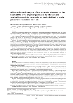 A biomechanical analysis of the acrobatic elements on the beam at