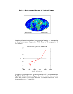 Lab A &ndash; Instrumental Record of Earth`s Climate