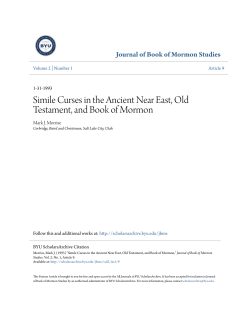 Simile Curses in the Ancient Near East, Old Testament, and Book of
