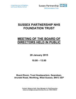 Performance Indicators 2014 - Sussex Partnership NHS Foundation