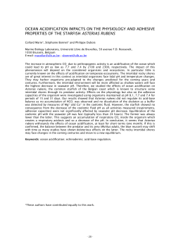 ocean acidification impacts on the physiology and adhesive