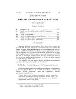Ethics and Professionalism in the Sixth Circuit