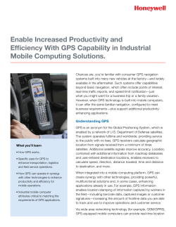 Enable Increased Productivity and Efficiency With GPS Capability in