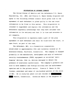 4 Stipulation of Offense Conduct (Part of Plea)