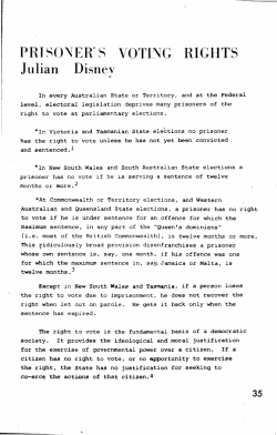 PRISONER`S VOTING RIGHTS Julian Disnev