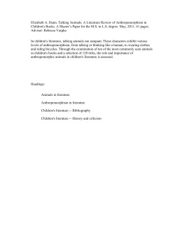Elizabeth A. Dunn. Talking Animals: A Literature Review of