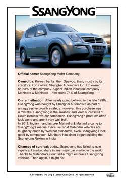 Official name: SsangYong Motor Company. Owned by: Korean