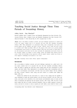 Teaching Social Justice through Three Time Periods of Sweatshop