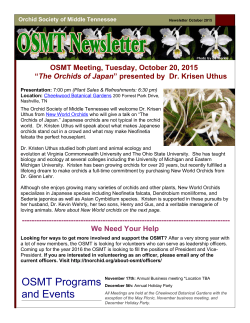 October Newsletter - Orchid Society of Middle Tennessee