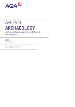 GCE Archaeology Mark scheme Unit 02 - Archaeological