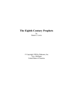 8th Century Prophets