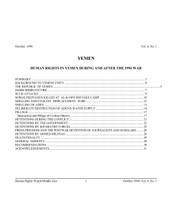 HUMAN RIGHTS IN YEMEN DURING AND AFTER THE 1994 WAR