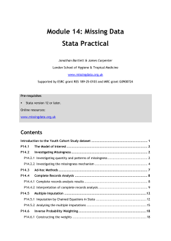 Module 14: Missing Data Stata Practical