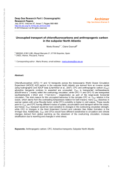 Uncoupled transport of chlorofluorocarbons and - Archimer