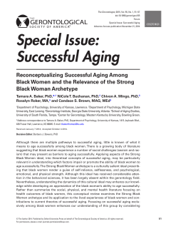 Special Issue: Successful Aging