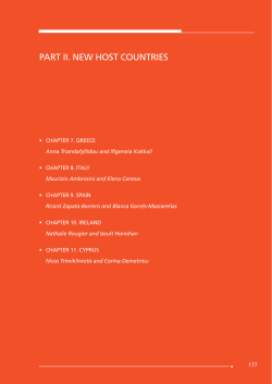 PART II. NEw HoST CoUNTRIES