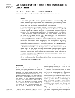 An experimental test of limits to tree establishment in Arctic tundra