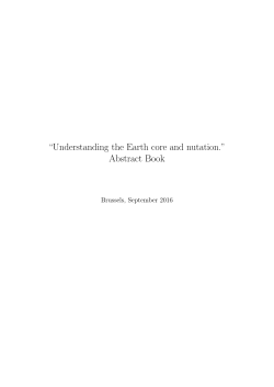“Understanding the Earth core and nutation.” Abstract Book