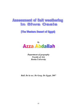 Assessment of Salt weathering in Siwa Oasis (The Western Desert