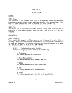 52 traffic code - Jackson County, MO