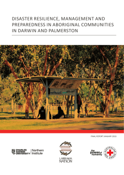 Disaster Resilience, Management and Preparedness in Aboriginal