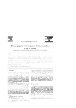 Electrical properties of thin rf sputtered aluminum oxide films