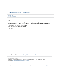 Reforming Tort Reform: Is There Substance to the Seventh