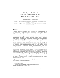 Modular Square Root Puzzles: Design of Non