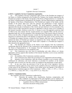 Legislative Services Commission. - North Carolina General Assembly