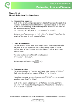 Perimeter, Area and Volume
