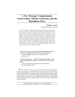 A New Message: Compassionate Conservatism