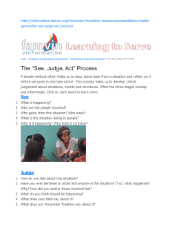 The &ldquo;See, Judge, Act&rdquo; Process