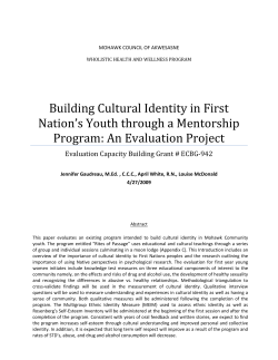 Building Cultural Identity in First Nation`s Youth through a
