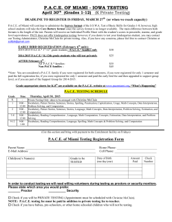 pace of miami - iowa testing - Homeschool