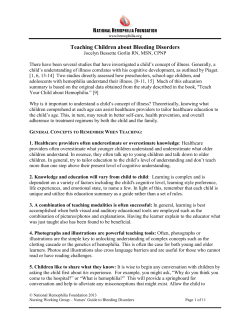 Teaching Children about Bleeding Disorders