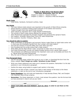 6th Grade Social Studies Teacher: Ms. Russac - WAG
