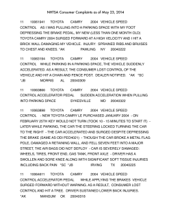 2004 toyota camry - The Safety Institute