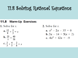 11.8 Solving Rational Equations