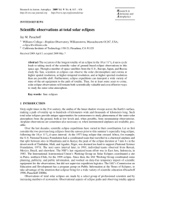 Scientific observations at total solar eclipses