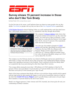 Survey shows 15 percent increase in those who don`t like Tom Brady