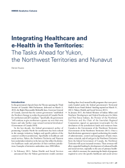 The Tasks Ahead for Yukon, the Northwest Territories and Nunavut