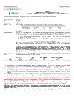 4382000 Callable Contingent Payment Notes due May 31, 2018
