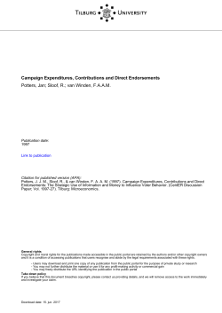 Tilburg University Campaign Expenditures, Contributions and Direct