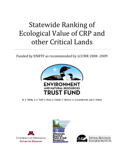 Project Final Report - Minnesota Board of Water and Soil Resources